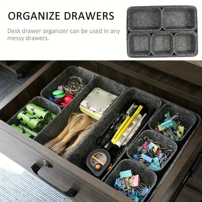 8pcs Rectangle Felt Drawer Organizers Set